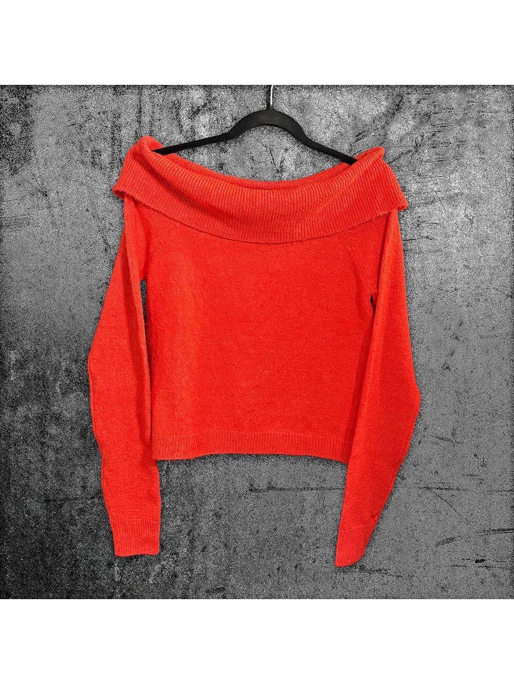American Eagle Women's Medium Red Off-Shoulder Sweater